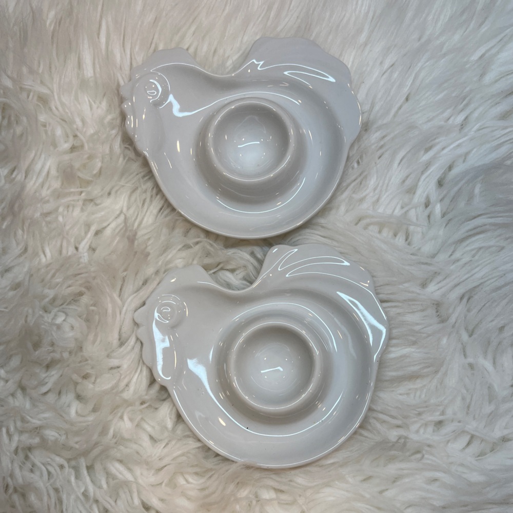 Chic-Shaped Ceramic Dippy Egg Holders set of 2